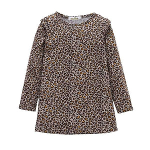 Planet Gates Girls dress Fashion vestido infantil Baby Girl children clothing Leopard Long Sleeve Princess Party Dress