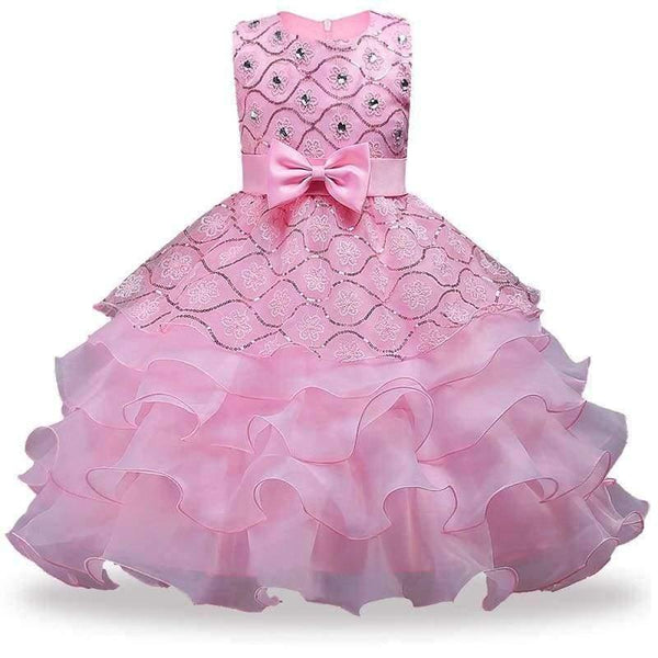 Planet Gates Girls dresses for Wedding Party Baby Girls Sleeveless Big Bow Princess Dress Children Party Vestidos New Year clothes