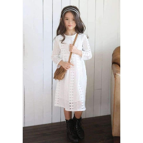 Planet Gates Girls Lace Dress Long Sleeve Fall Winter Little Girl Dress 4 5 6 7 8 9 10 11 12 years Kids Princess Dress Teenage Girls Clothing