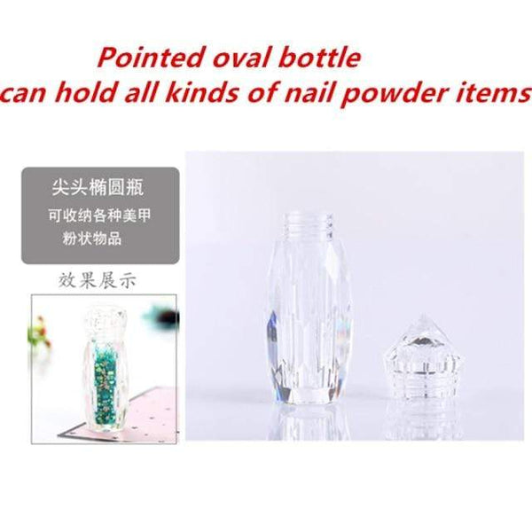 Planet Gates GJ01 White ABS Double Layer French Powder Box Recycled Nail Powder Storage Box Portable Infiltration Powder Container Nail Tool D302