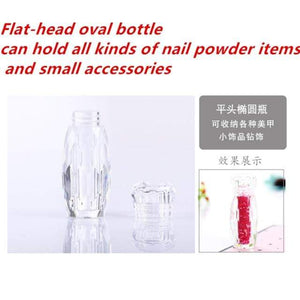 Planet Gates GJ02 White ABS Double Layer French Powder Box Recycled Nail Powder Storage Box Portable Infiltration Powder Container Nail Tool D302