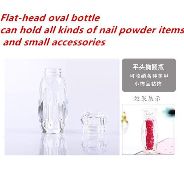 Planet Gates GJ02 White ABS Double Layer French Powder Box Recycled Nail Powder Storage Box Portable Infiltration Powder Container Nail Tool D302