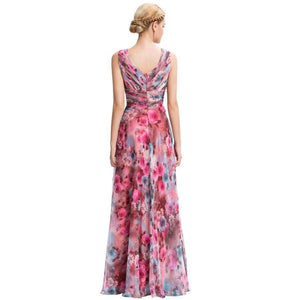 Planet Gates gk58 / 2 / China One Shoulder Floral Print Evening Gowns Floor Length Chiffon Flower Evening Dresses Long Formal Party Dress