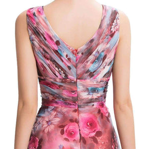 Planet Gates gk58 / 2 / China One Shoulder Floral Print Evening Gowns Floor Length Chiffon Flower Evening Dresses Long Formal Party Dress