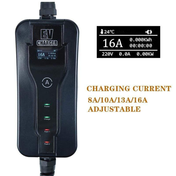 Planet Gates GKFLY 220V Type 1 Portable EV Charger SAE J1772 Level 1 8A 10A 13A 16A Car Charging Stations Smart AC Electric Car Charger