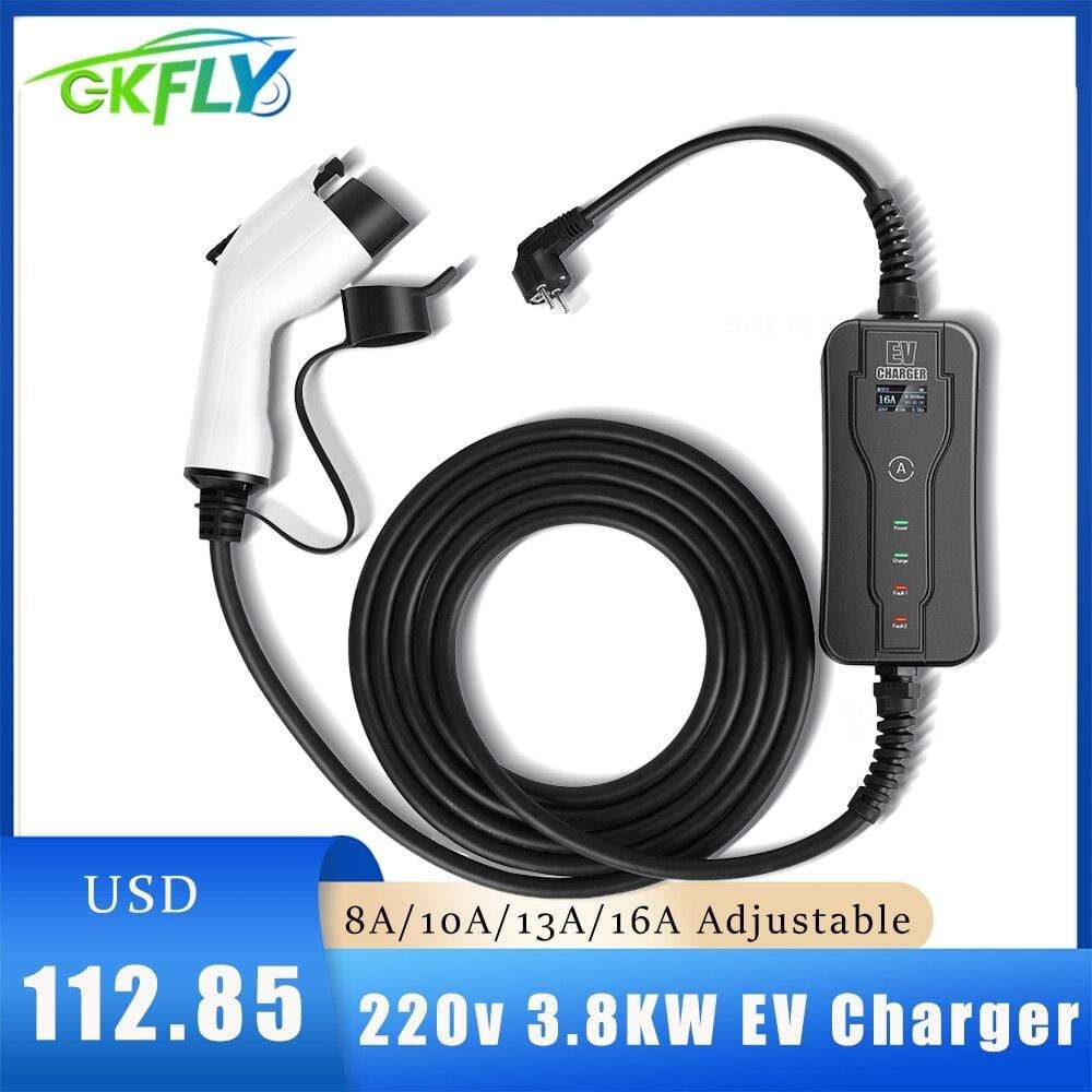 Planet Gates GKFLY Type 1 & Type 2 EV Charger J1772 16A Electric Vehicle Charger Portable Home Use Smart Auto High Quality Charger