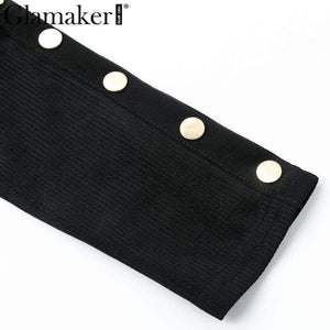 Planet Gates Glamaker Off shoulder bodycon button crop winter dress Women knitted split long sleeve sexy dress Two-piece suit maxi dress 2018