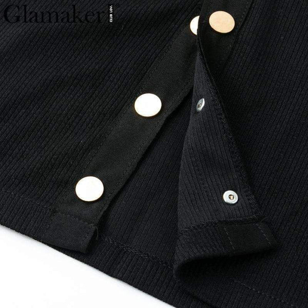Planet Gates Glamaker Off shoulder bodycon button crop winter dress Women knitted split long sleeve sexy dress Two-piece suit maxi dress 2018
