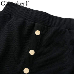 Planet Gates Glamaker Off shoulder bodycon button crop winter dress Women knitted split long sleeve sexy dress Two-piece suit maxi dress 2018