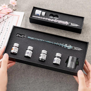 Planet Gates Glass Dip Pen Signature Pen Fountain Pens Bussiness Offices School Stationery Gift Set Pen + Ink Set