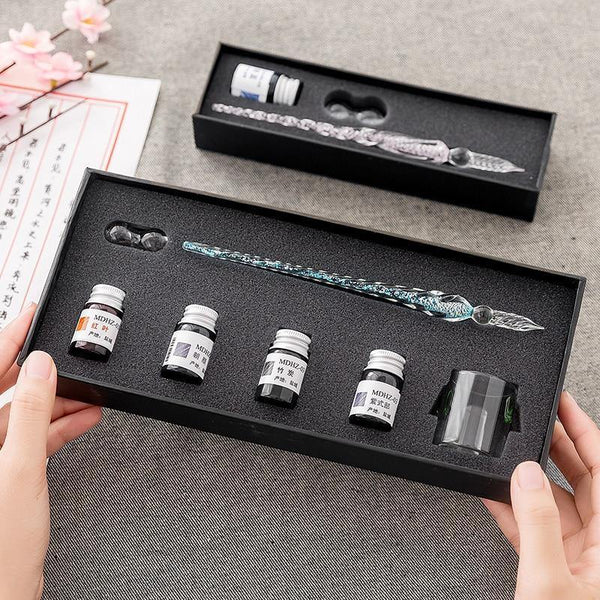 Planet Gates Glass Dip Pen Signature Pen Fountain Pens Bussiness Offices School Stationery Gift Set Pen + Ink Set