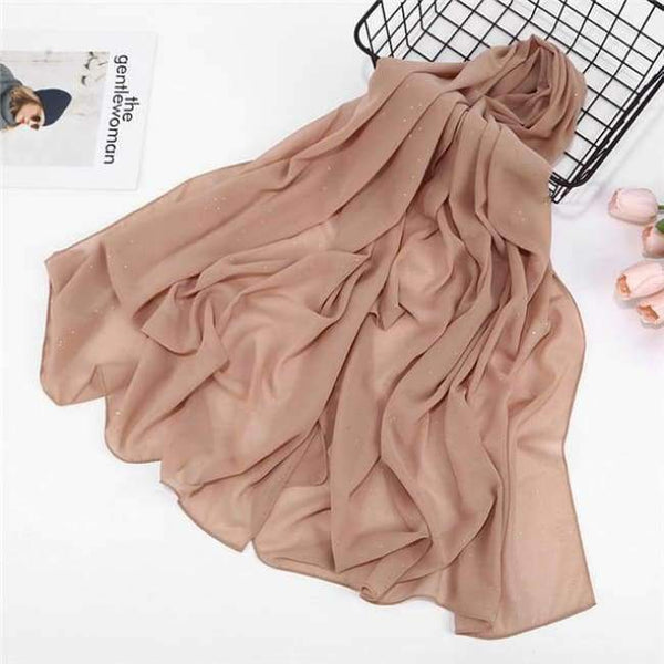 Planet Gates glitter 17 khaki Plain bubble chiffon scarf hijab wrap printe solid color shawls headband muslim hijabs scarves/scarf 47 colors