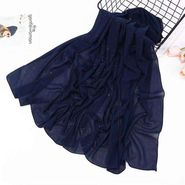 Planet Gates glitter 6 navy Plain bubble chiffon scarf hijab wrap printe solid color shawls headband muslim hijabs scarves/scarf 47 colors