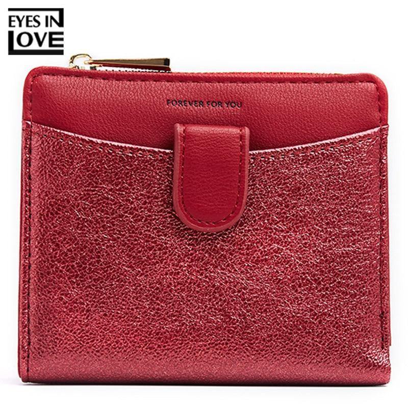 Planet Gates Glitter Pu Leather Women Wallet with Zipper Coin Pocket Card Holder Short Purse Ladies Small Wallet Female Carteras NEW