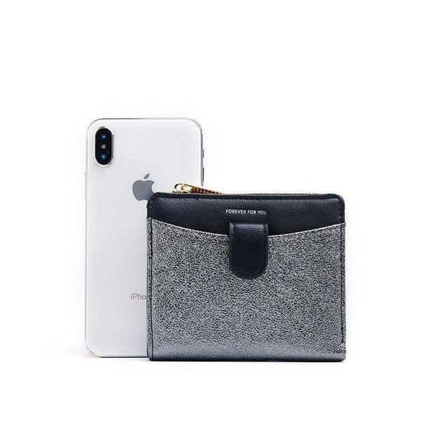 Planet Gates Glitter Pu Leather Women Wallet with Zipper Coin Pocket Card Holder Short Purse Ladies Small Wallet Female Carteras NEW