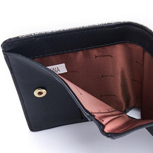 Planet Gates Glitter Pu Leather Women Wallet with Zipper Coin Pocket Card Holder Short Purse Ladies Small Wallet Female Carteras NEW