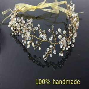 Planet Gates gloden Crystal Bridal Headband Wedding Rhinestone Headbands Hair Accessories Bridal tiaras Bride Ribbon Headbands RE597