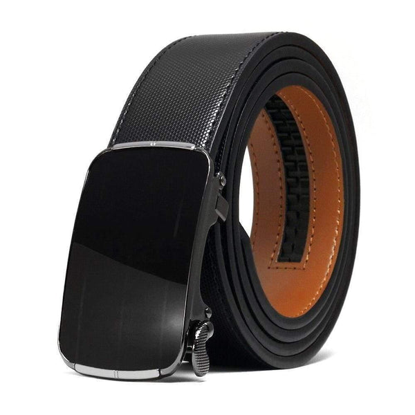 Men's Leather Ratchet Belt With Elegant Automatic Buckle Genuine Leather Belts For Men