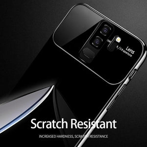 Planet Gates Glossy white / For Samsung S9 ZNP Luxury Ring Stand Case For Samsung Galaxy S9 Plus Slim PC + Glass Holoder Glossy Cover Cases For Samsung S9 Plus Phone Case