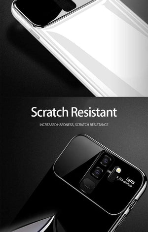 Planet Gates Glossy white / For Samsung S9 ZNP Luxury Ring Stand Case For Samsung Galaxy S9 Plus Slim PC + Glass Holoder Glossy Cover Cases For Samsung S9 Plus Phone Case