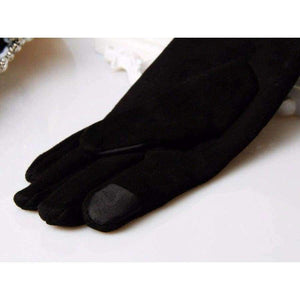 Planet Gates Gloves Winter suede fabric Touch Screen Gloves For woman Luxury Pearl Engant Gloves Female Driving Mittens Women Guantes