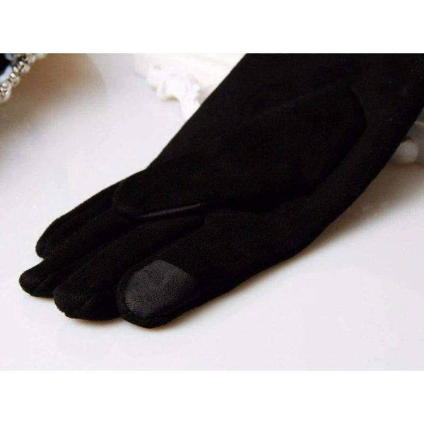Planet Gates Gloves Winter suede fabric Touch Screen Gloves For woman Luxury Pearl Engant Gloves Female Driving Mittens Women Guantes