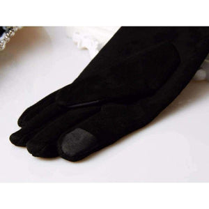 Planet Gates Gloves Winter suede fabric Touch Screen Gloves For woman Luxury Pearl Engant Gloves Female Driving Mittens Women Guantes