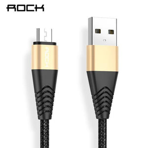 Planet Gates Gold / 0.5m ROCK Metal Micro USB Cable 2.4A for Samsung Xiaomi Redmi Note 5 Pro LG USB Nylon Braided Fast Charge Data Charging Phone Charger