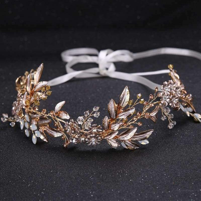 Planet Gates gold 1 Leaf Headband baroque Bridal Hairbands Crown Headpiece Headdress Wedding Hair Accessories Bride Tiara Jewelry
