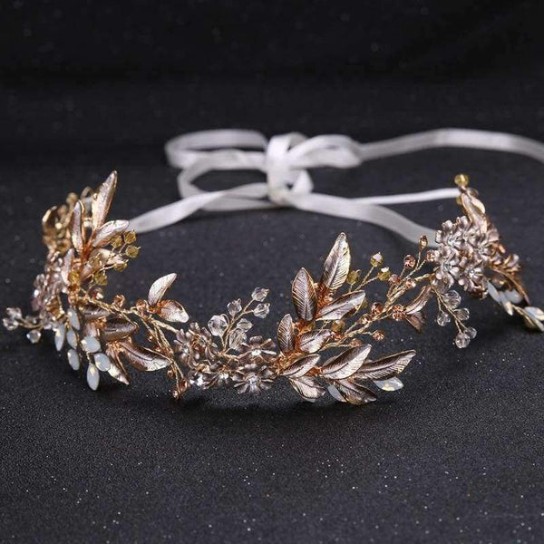 Planet Gates gold 1 Leaf Headband baroque Bridal Hairbands Crown Headpiece Headdress Wedding Hair Accessories Bride Tiara Jewelry