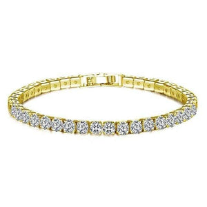 Planet Gates Gold / 1 Row Rhinestone Zircon Rome Bride CZ  Tennis Multi-layer Gold silver Bracelet & Bangles Men/Women Hip hop Party Jewelry  4.0 mm*19 cm