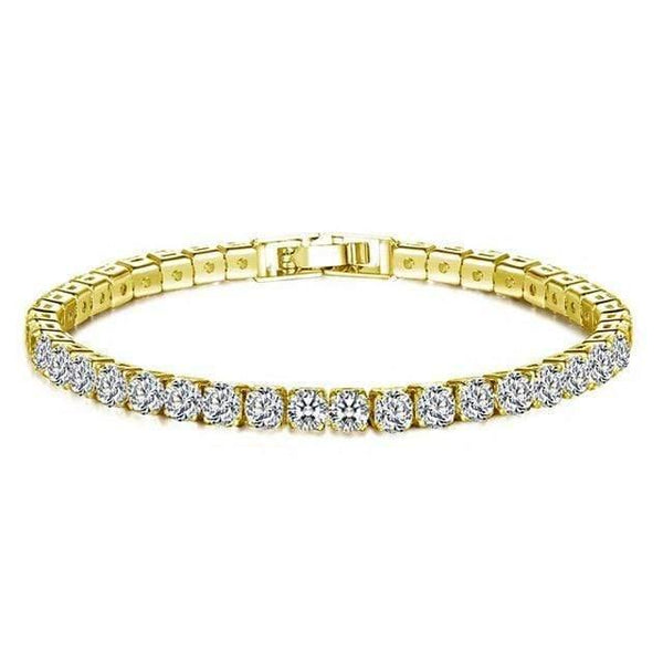 Planet Gates Gold / 1 Row Rhinestone Zircon Rome Bride CZ  Tennis Multi-layer Gold silver Bracelet & Bangles Men/Women Hip hop Party Jewelry  4.0 mm*19 cm