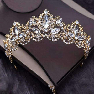 Planet Gates Gold 1 Silver Gold Color Crystal Crowns Bride tiara Fashion Queen For Wedding Crown Headpiece Wedding Hair Jewelry Accessories
