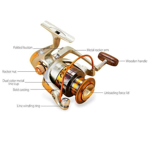 Planet Gates Gold / 10 / 1000 Series, China EF1000-7000 12BB 5.2:1 Metal Spinning Fishing Reel Fly Wheel For Fresh/Salt Water Sea Fishing Spinning Reel Carp Fishing