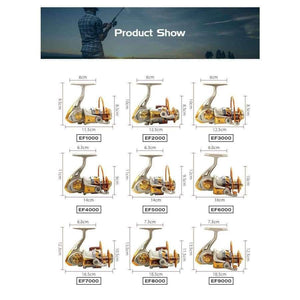 Planet Gates Gold / 10 / 1000 Series, China EF1000-7000 12BB 5.2:1 Metal Spinning Fishing Reel Fly Wheel For Fresh/Salt Water Sea Fishing Spinning Reel Carp Fishing