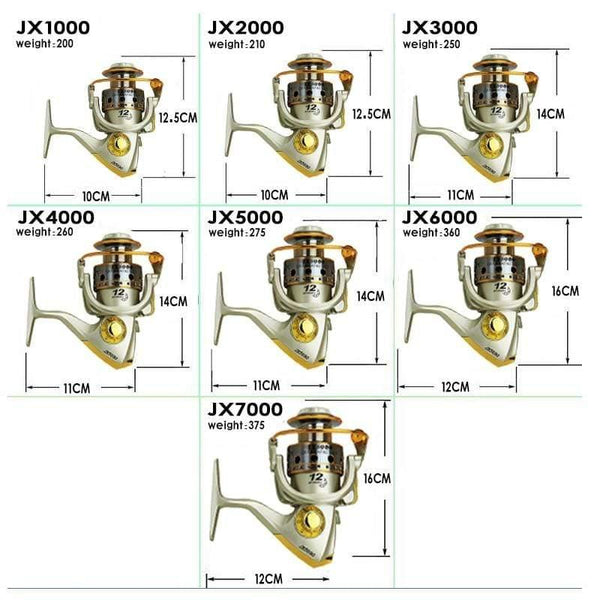 Planet Gates Gold / 1000 Series Fish spinning reel 5.5:1 12 Ball Bearing carretilhas de pescaria molinete fishing reel accessories 1000-7000series