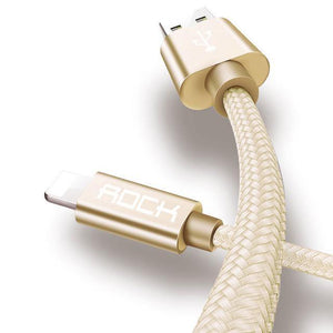 Planet Gates Gold / 100cm ROCK Cable For IPhone IOS 11 10 9 For Fast Charger Lighting to USB Cables Charging Cord 0.2M 1.0M 1.8M 3M 2.1A  For Mobile Phone