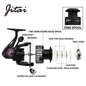 Planet Gates Gold / 11 / 1000 Series Spinning Reel with Free Spool Lightweight CNC Aluminum Spool 10+1BBs Saltwater Wheel Carp Fishing Reels Carretilha