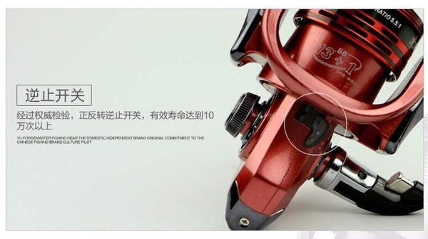 Planet Gates Gold / 14 / 1000 Series All-metal arm 13+1BB spinning fishing reel EVA Handle fishing reels 3 colors 1000-7000 series Gapless metal head spinning wheel