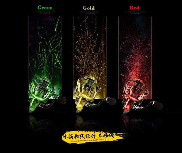 Planet Gates Gold / 14 / 1000 Series All-metal arm 13+1BB spinning fishing reel EVA Handle fishing reels 3 colors 1000-7000 series Gapless metal head spinning wheel