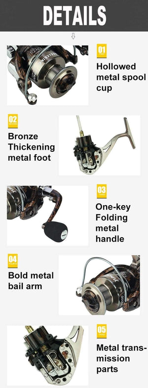 Planet Gates Gold / 14 / 2000 Series 13+1 BB 5.0:1/4.7:1 Full Metal Surf Casting Reel Long Shot Sea Fishing Reels Cast Wheel Spinning Fish Reel