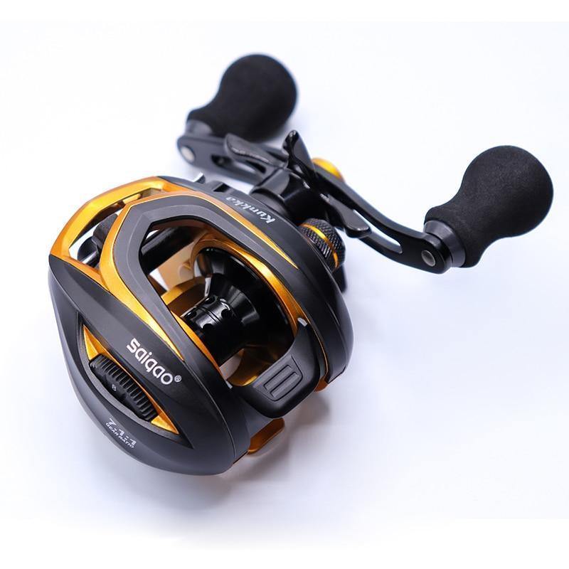 Planet Gates Gold / 14 / Left Hand, Russian Federation Baitcasting Reel Saltwater Carbon 14+1BB Baitcasting Reel Magnetic and Centrifugal Brake Dual Brake Reel High Speed 220g