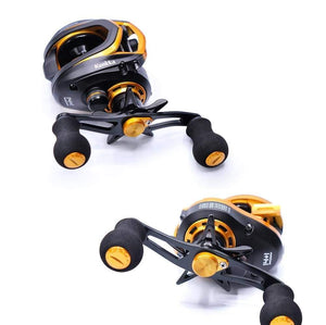 Planet Gates Gold / 14 / Left Hand, Russian Federation Baitcasting Reel Saltwater Carbon 14+1BB Baitcasting Reel Magnetic and Centrifugal Brake Dual Brake Reel High Speed 220g