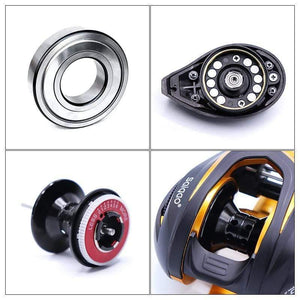 Planet Gates Gold / 14 / Left Hand, Russian Federation Baitcasting Reel Saltwater Carbon 14+1BB Baitcasting Reel Magnetic and Centrifugal Brake Dual Brake Reel High Speed 220g