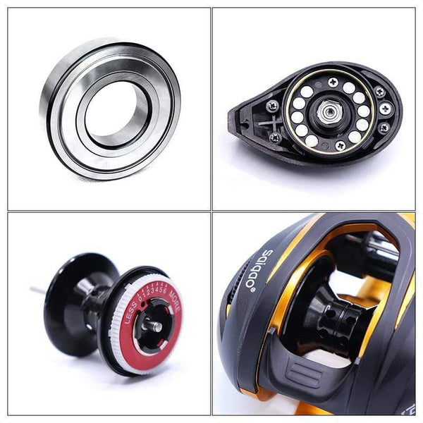 Planet Gates Gold / 14 / Left Hand, Russian Federation Baitcasting Reel Saltwater Carbon 14+1BB Baitcasting Reel Magnetic and Centrifugal Brake Dual Brake Reel High Speed 220g