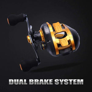 Planet Gates Gold / 14 / Left Hand, Russian Federation Baitcasting Reel Saltwater Carbon 14+1BB Baitcasting Reel Magnetic and Centrifugal Brake Dual Brake Reel High Speed 220g