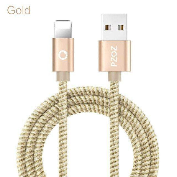 Planet Gates Gold / 1m PZOZ For iPhone Charger usb cable 2.4A Fast Charging Mobile Phone Charge For ipad iphone cable X Xr Xs max Plus 8 7 6s 5 SE Cord