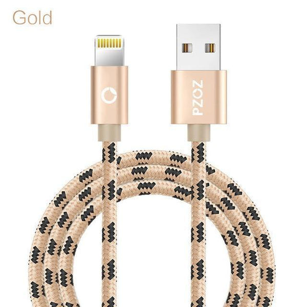 Planet Gates Gold / 1m PZOZ Lightning Cable USB cable Fast Charger MFI Cables For i6 iphone X 8 7 6 6s Plus iphone 5s 5se ipad air Mobile phone Cabel