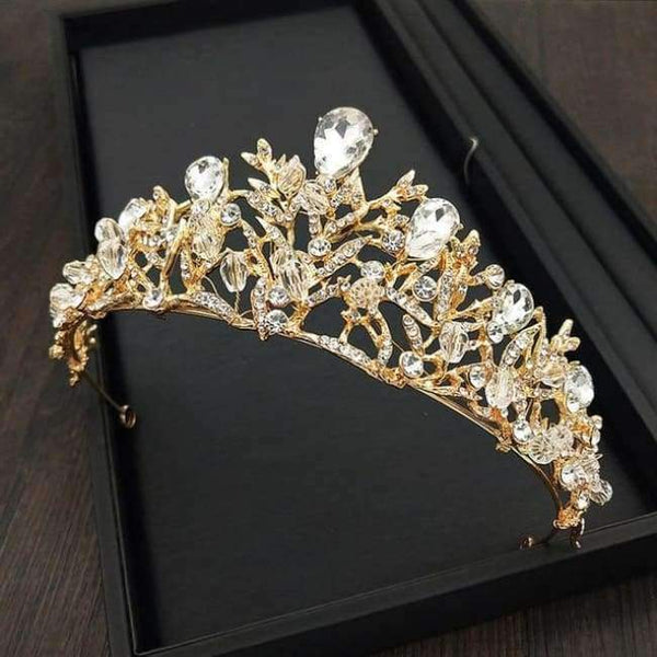 Planet Gates Gold 2 Silver Gold Color Crystal Crowns Bride tiara Fashion Queen For Wedding Crown Headpiece Wedding Hair Jewelry Accessories