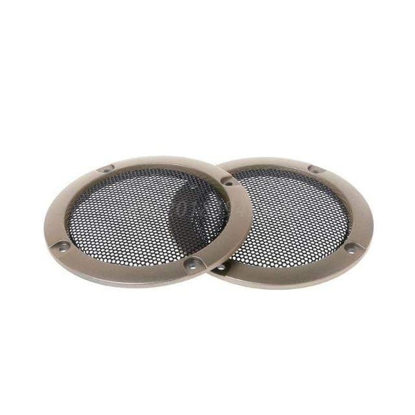 Planet Gates Gold 2PCS Speaker Grills 3" Protective Subwoofer Frame Grille Cover Steel Mesh Decorative Circle DIY Accessories